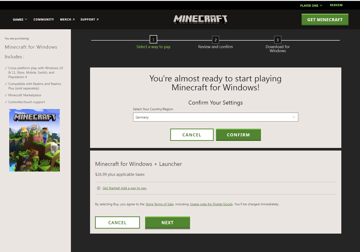 Minecraft Checkout Instructions and FAQ Home